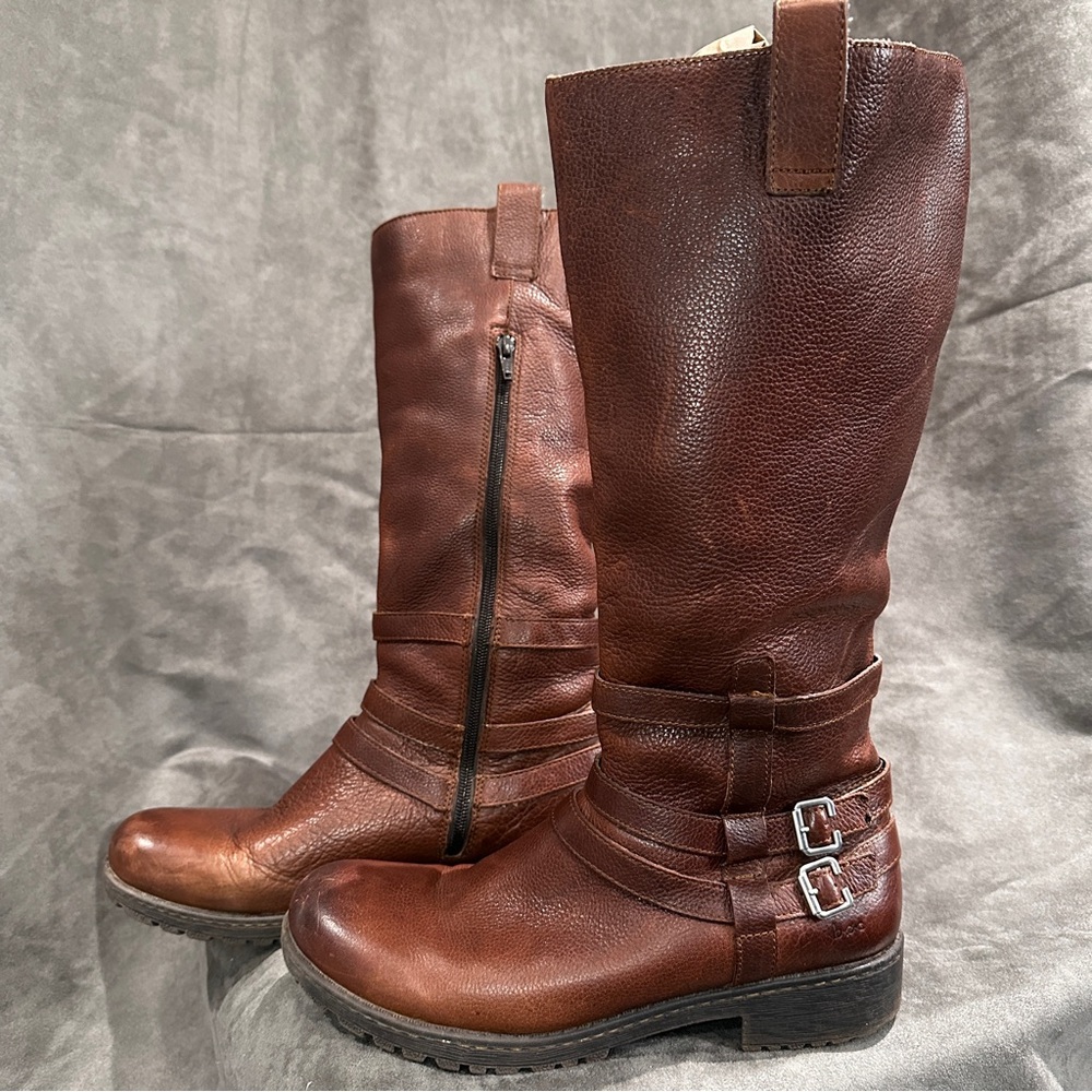 B.O.C. Born Concept Tall Leather Riding Boots — Brown (Size 11) - Picture 4 of 10